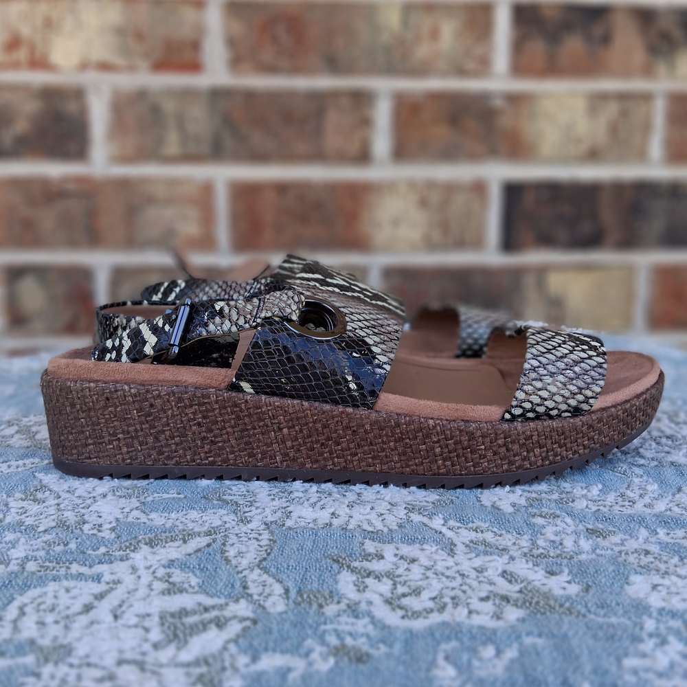 Vionic Louis Snakeskin Platform Slingback Sandals Sz 10 | Comfort Ortho Wedge - Picture 7 of 15